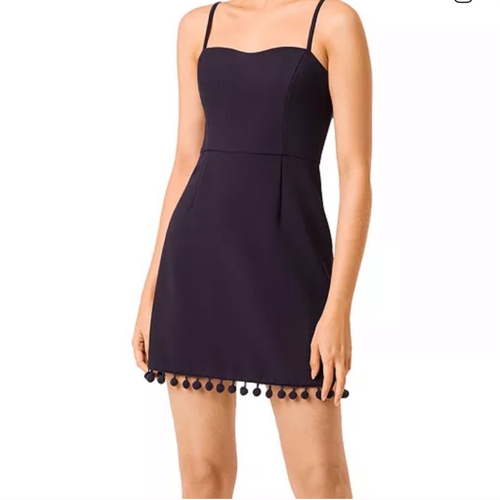 French Connection Whisper Pom Pom Mini Dress